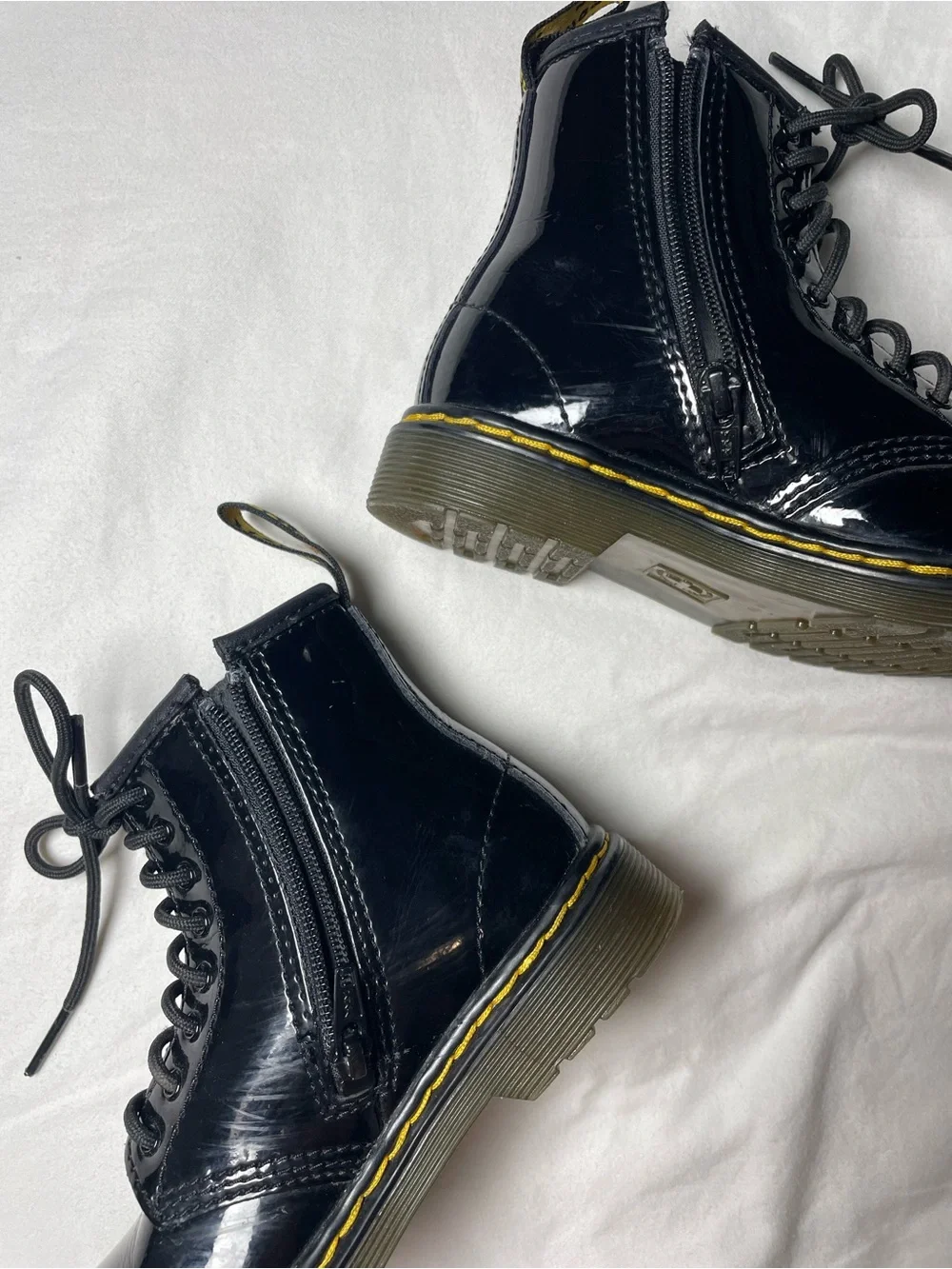 Dr. Martens 1460 Black Patent Lace-Up Boots Toddler Size 9